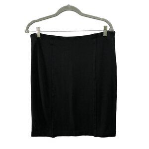Gap‎ Jersey Knit Pencil Skirt Womens L Black Straight Side Zip Stretchy Workwear
